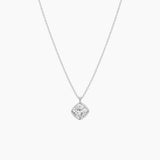 Cushion-Cut Moissanite Bezel Pendant Necklace