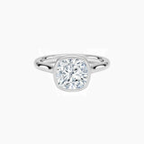 Cushion-Cut Moissanite Bezel Solitaire Ring