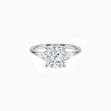 Cushion-Cut Moissanite Three-Stone Ring