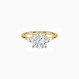 Cushion-Cut Moissanite Three-Stone Ring