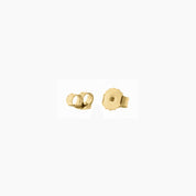 Yellow gold vermeil earring posts and backs, close-up view.