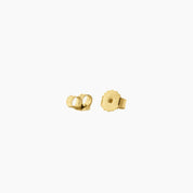 Yellow gold vermeil earring posts and backs, close-up view.