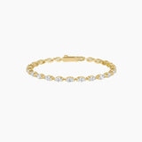 East-West Marquise-Cut Moissanite Tennis Bracelet