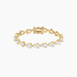 East-West Pear-Cut Moissanite Tennis Bracelet