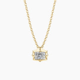 2 ct East-West Radiant-Cut Moissanite Bezel-Prong Pendant Necklace