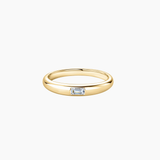 Emerald-Cut Moissanite Bezel Dome Ring