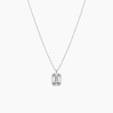 Emerald-Cut Moissanite Bezel Pendant Necklace