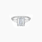 Emerald-Cut Moissanite Three-Stone Ring