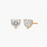 Heart-Cut Lab-Grown Diamond Stud Earrings