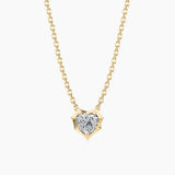 2 ct Heart-Cut Moissanite Bezel-Prong Pendant Necklace