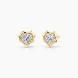 2 ct Heart-Cut Moissanite Bezel-Prong Stud Earrings