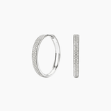 Large Bold Pavé Moissanite Hoop Earrings