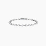 Marquise-Cut Moissanite Alternating-Link Tennis Bracelet