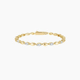 Marquise-Cut Moissanite Alternating-Link Tennis Bracelet
