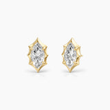 2 ct Marquise-Cut Moissanite Bezel-Prong Stud Earrings