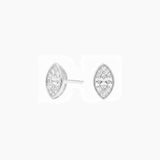 Marquise-Cut Moissanite Bezel Stud Earrings