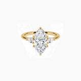 Marquise-Cut Moissanite Three-Stone Ring