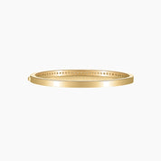 Moissanite bangle bracelet in yellow gold vermeil, back view.