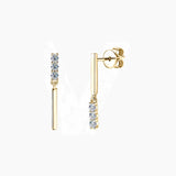 Moissanite Bar Drop Earrings