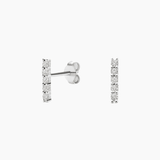 Moissanite Bar Stud Earrings