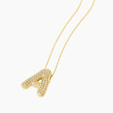 Moissanite Bubble Initial Necklace