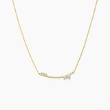 Moissanite Cluster Bar Necklace