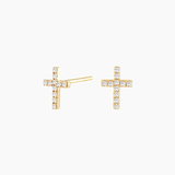 Moissanite Cross Stud Earrings
