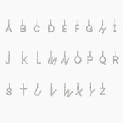 Moissanite initial necklace in white gold vermeil, alphabet pendant options.