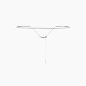 Multiway moissanite tennis choker and bracelet in white gold vermeil, side view.