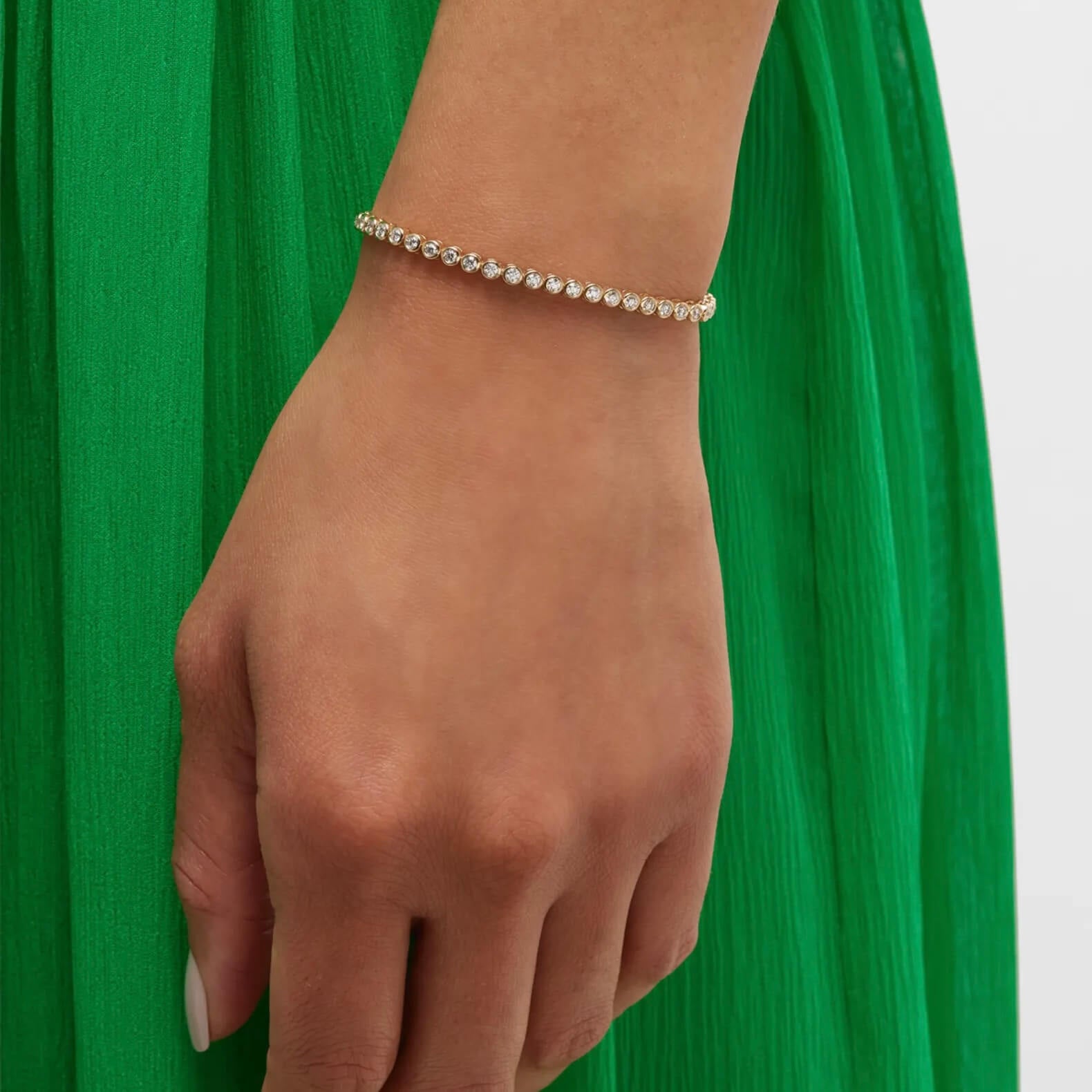 Bezel Moissanite Tennis Bracelet 3mm