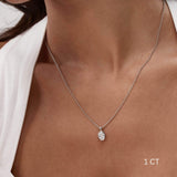 Oval-Cut Moissanite Bezel Pendant Necklace