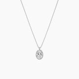 Oval-Cut Moissanite Bezel Pendant Necklace