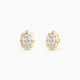 2 ct Oval-Cut Moissanite Bezel-Prong Stud Earrings