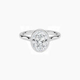 Oval-Cut Moissanite Bezel Solitaire Ring
