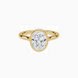 Oval-Cut Moissanite Bezel Solitaire Ring