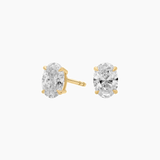 Oval-Cut Moissanite Stud Earrings