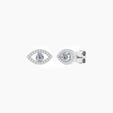 Pavé Moissanite Evil Eye Stud Earrings