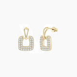 Pavé Moissanite Square Drop Earrings
