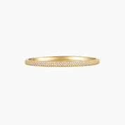 Pavé moissanite stackable bangle in yellow gold vermeil, front view.