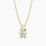 3 ct Pear-Cut Moissanite Bezel-Prong Pendant Necklace