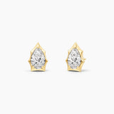 2 ct Pear-Cut Moissanite Bezel-Prong Stud Earrings