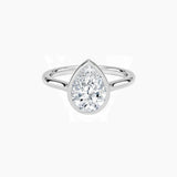 Pear-Cut Moissanite Bezel Solitaire Ring