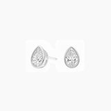 Pear-Cut Moissanite Bezel Stud Earrings