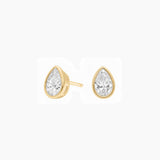 Pear-Cut Moissanite Bezel Stud Earrings