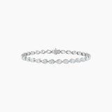 Pear-Cut Moissanite Bezel Tennis Bracelet