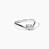 Pear-Cut Moissanite Chevron Ring