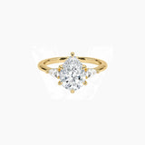 Pear-Cut Moissanite Three-Stone Ring