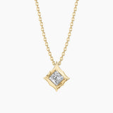 2 ct Princess-Cut Moissanite Bezel-Prong Pendant Necklace