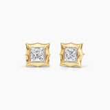 2 ct Princess-Cut Moissanite Bezel-Prong Stud Earrings