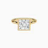 Princess-Cut Moissanite Bezel Solitaire Ring